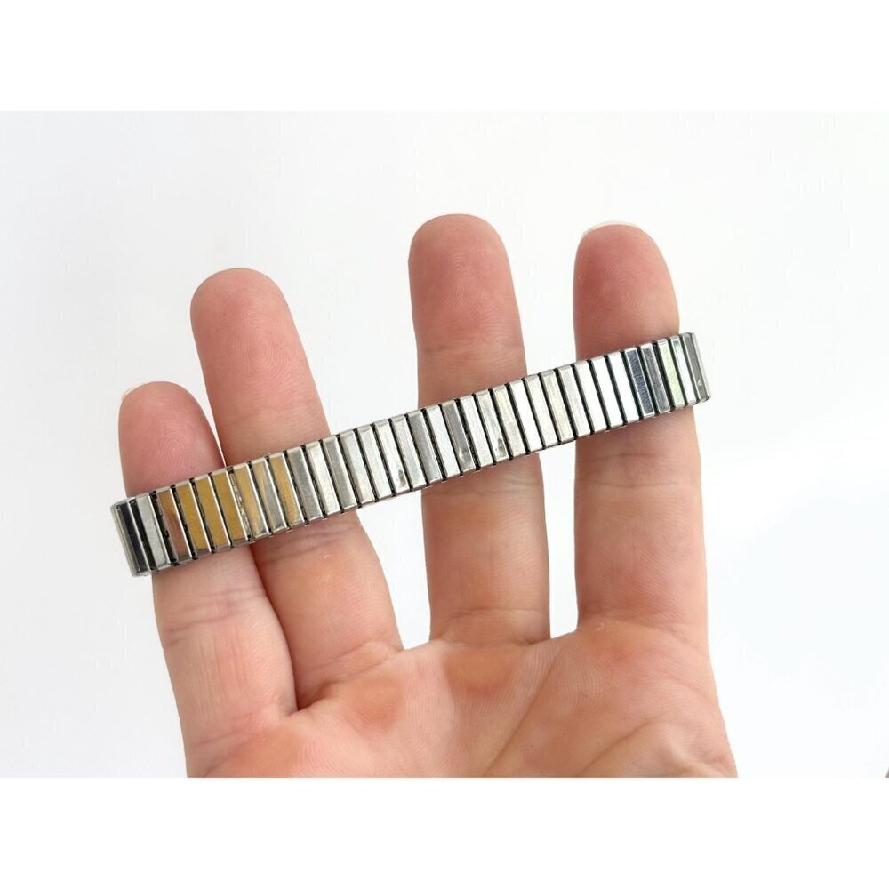 Two Toned Unisex Flexible Elastic Unisex Minimalist Bracelet - Picture 5 of 6